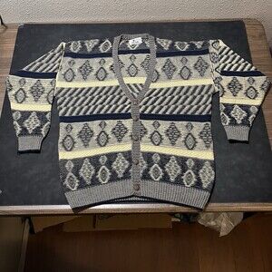Vintage Merino Wool Sweater Florence Tricot Italy Cardigan Coogi 80s Tundra 3D